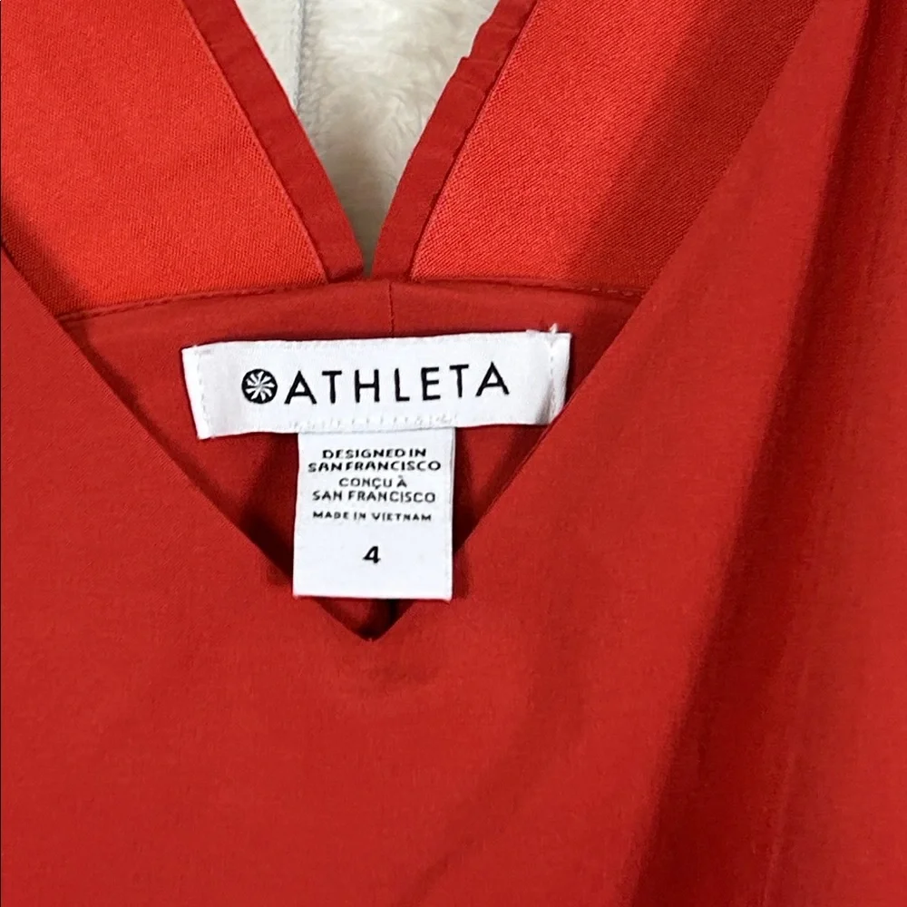 Athleta current red/rust savannah wide leg jumpsuit size 4 - Picture 2 of 12